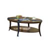 Perth Espresso Oval Coffee Table with Shelf