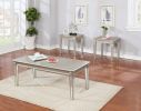 Barent Contemporary Wood 3-Piece Coffee Table Set with Mirrored Legs, Champagne