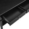 conifferism Modern Black Coffee Table with Storage Shelf and 2 Drawers for Living Room, Wood Small Coffee Table with Large Storage Space