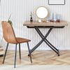 Modern minimalist multifunctional lifting table, with a 0.8-inch wood grain process sticker desktop and black metal legs
