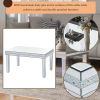 [VIDEO provided] ON-TREND Fashionable Modern Glass Mirrored Coffee Table, Easy Assembly Cocktail Table with Crystal Design and Adjustable Height Legs