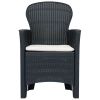 3 Piece Bistro Set Plastic Anthracite Rattan Look