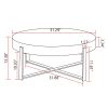 31.29"Modern Retro Splicing Round Coffee Table,Fir Wood Table Top with Gold Cross Legs Base(Same SKU:W757123559)