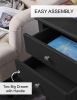 conifferism Tall Bed Side Tables Black,Large Wood Nightstand with 2 Drawers 28 inch Height for Living Room