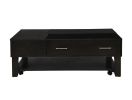 Bruno 2 Piece Ash Gray Wooden 48" Lift Top Coffee and End Table Set with Tempered Glass Top and Drawer