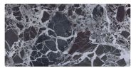 Landon 47" Coffee Table with Glass Black Marble Texture Top and Bent Wood Design