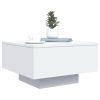 Coffee Table White 21.7"x21.7"x12.2" Engineered Wood