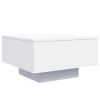 Coffee Table White 21.7"x21.7"x12.2" Engineered Wood