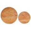 2 Piece Coffee Table Set Solid Acacia Wood and Steel