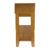 Contemporary Oak Finish Chairside Table with Lower Shelf Wedge Shape Wooden Furniture 1pc Side Table
