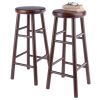 Shelby 2-Pc Swivel Seat Bar Stool Set; Walnut