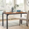Industrial Dining Table Desk with Adjustable Footpad for Kitchen and Living Room, 47.2''L x 23.6''W x 29.5''H, Rustic Brown