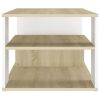 Coffee Table White and Sonoma Oak 39.4"x19.7"x15.7" Engineered Wood