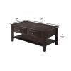 Wooden Coffee Table with 2 Spacious Drawers, Brown