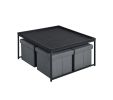 Vinny 35" Black Wood Grain 5 Piece Coffee Table Set with Raised Edges