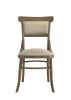 Bistro Set of 2 Vintage Walnut 19" Wide Contemporary Fabric Dining Chair with Cushion