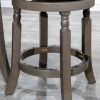 30" Bar Stool, Weathered Gray Finish, Charcoal Fabric Seat