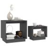 Nesting Coffee Tables 2 pcs Gray Solid Wood Pine