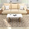 Kerry 38 Inch Mango Wood Coffee Table, Rectangular, Sled Base, Glossy White, Natural Brown
