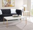 ACME Otrac Coffee Table in White & Gold Finish LV00034