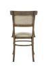 Bistro Set of 2 Vintage Walnut 19" Wide Contemporary Fabric Dining Chair with Cushion