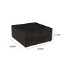 38 Inch Handcrafted Mango Wood Square Coffee Table, Artisanal Carved Mesh Base, Black