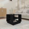 Coffee Table Black 21.7"x21.7"x16.9" Engineered Wood