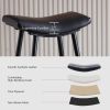 Bar Stools Set of 2 Armless Counter Low Bar Stools Without Back Modern PU Leather Stools with Metal Leg and Footrest ,Black