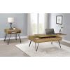 Golden Oak and Black Square End Table