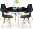 31.5" Round Dining Table Kitchen Table White Dining Table with White MDF desktop and Solid wood legs .Modern Style Coffee Table Leisure Dining Room Ro