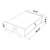 HT Design Kipp Cross Legs Wooden Frame Rectengular Coffee Table for Living Rooms with Interior Shelving, Walnut/White
