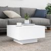 Coffee Table White 21.7"x21.7"x12.2" Engineered Wood