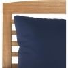 SAFAVIEH Outdoor Collection Pate Natural/ White Cushions/ Navy Pillows 3-Piece Bar Table Bistro Set