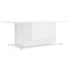 Coffee Table High Gloss White 40.2"x21.9"x15.7" Engineered Wood