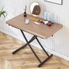 Modern minimalist multifunctional lifting table, with a 0.8-inch wood grain process sticker desktop and black metal legs