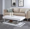 Aspers Coffee Table; White High Gloss & Chrome YJ