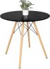 31.5" Round Dining Table Kitchen Table White Dining Table with White MDF desktop and Solid wood legs .Modern Style Coffee Table Leisure Dining Room Ro