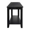 Contemporary Black Finish Chairside Table with Lower Shelf Wedge Shape Wooden Furniture 1pc Side Table