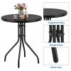 Terrace Bistro 3-Piece Outdoor Tableware Set with Folding Chairs; Black