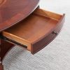 Gexpusm Oval Coffee Tables; Natural Wood Coffee Table; Round Solid Wood Center Large Panel Coffee Tables for Living Room; with Storage Cherry Red 46x2