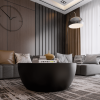 Contemporary solid wood round coffee table, Round drum solid wood coffee table