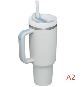40 oz. With Logo Stainless Steel Thermos Handle Water Glass With Lid And Straw Beer Glass Car Travel Kettle Outdoor Water Bottle (Capacity: 1200ml, color: A2)