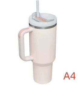 40 oz. With Logo Stainless Steel Thermos Handle Water Glass With Lid And Straw Beer Glass Car Travel Kettle Outdoor Water Bottle (Capacity: 1200ml, color: A4)
