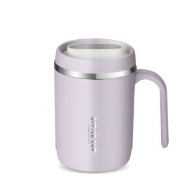 1pc Stainless Steel Cups With Lid; 16 Oz 304 Stainless Steel Tumblers Durable Coffee Mug With Splash Proof Sliding Lid; Drink With Lid Open; Non-Insul (color: Purple)