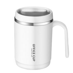 1pc Stainless Steel Cups With Lid; 16 Oz 304 Stainless Steel Tumblers Durable Coffee Mug With Splash Proof Sliding Lid; Drink With Lid Open; Non-Insul (color: White)
