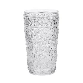 Paisley Acrylic Glasses Drinking Set of 4 Hi Ball (17oz), Plastic Drinking Glasses, BPA Free Cocktail Glasses, Drinkware Set, Drinking Water Glasses (color: as Pic)
