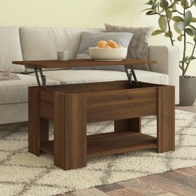 Coffee Table Brown Oak 31.1"x19.3"x16.1" Engineered Wood (color: Brown)