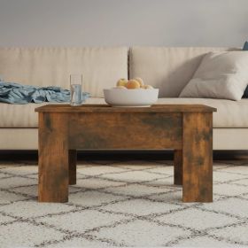 Coffee Table Smoked Oak 31.1"x19.3"x16.1" Engineered Wood (color: Brown)