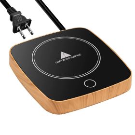 Desktop Electric Cup Warmer 8Hours Auto Shut Off 3 Temperature Levels Smart Coffee Warmer For Tea Milk Hot Chocolate Beverage (color: Wood)