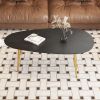 Modern Solid Wood Coffee Table Small Household Simple Home Tea Table Creative Oval Small Coffee Table for Living Room